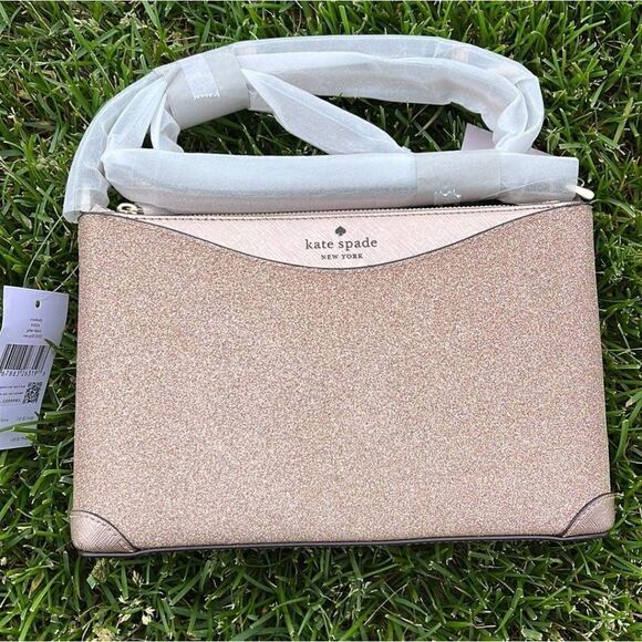 Kate Spade ♤ Shimmy Glitter Crossbody Purse Bag Sparkly - Picture 3 of 6
